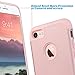 ULAK iPhone 7 Case for Girls, Slim Fit TPU Plastic & Hard PC Protection Hybrid Dual Layer Anti-Scratch Shock Absorbing Cover for Apple iPhone 7 4.7 inch, Rose Gold