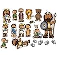 David & Goliath & King Saul Harp Felt Figures for Bible Flannel Felt Board Stories