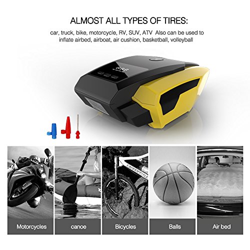 Auto Digital Tire Inflator,Portable Air Compressor Pump With Lighting,12V 150 PSI - Thumbnail 4