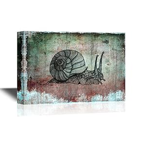 Vintage Style Snail on Grunge Background