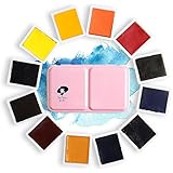 Paul Rubens Artist Watercolor Paint Solid Cakes Lightweight Travel Pocket Set Gouache Painting with Metal Box Case (12 Colors)