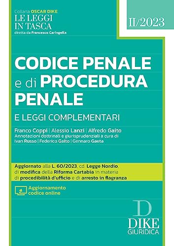 Codice Penale e Codice di Procedura Penale e leggi complementari – Pocket II/2023 – OD2/2