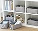 TheWarmHome Foldable Small Storage Baskets with Strong Cotton Rope Handles [6-Pack] Gray Collapsible Storage Bins Set Works Room Storage, Nursery Baskets