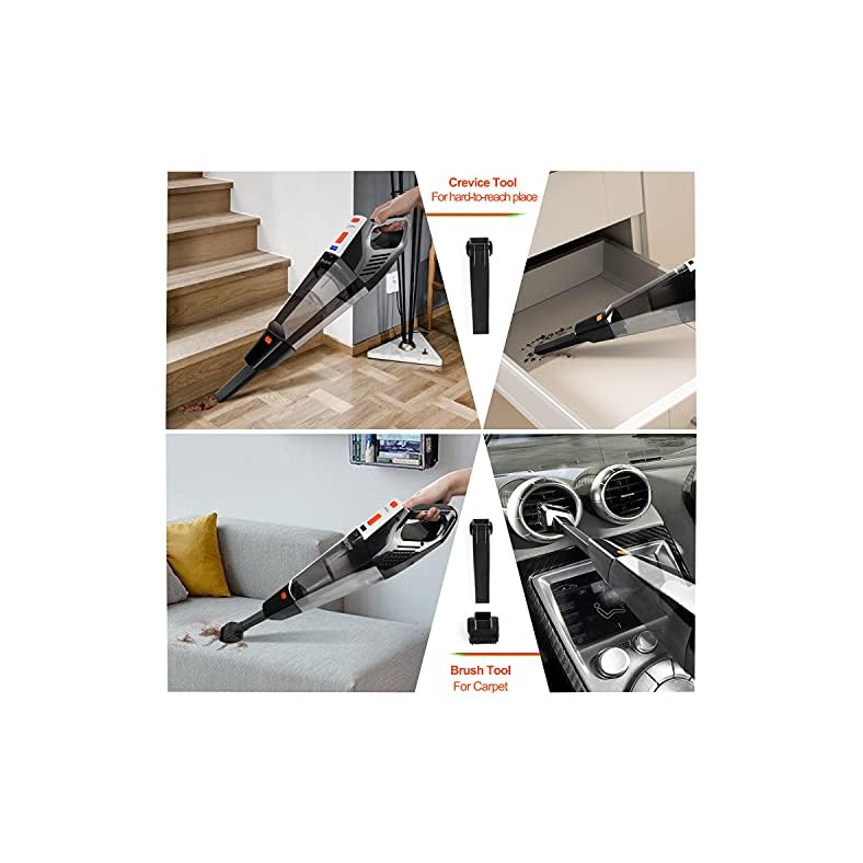 MEIYOU Aspiradora de Mano sin Cable, 9000Pa Aspiradora Coche Potente