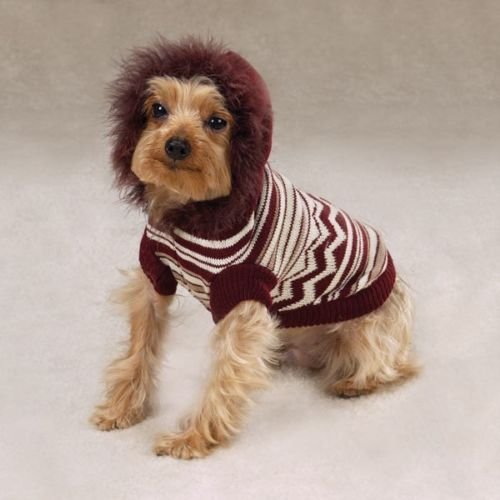 Zack & Zoey - Zig Zag Striped Hoodie - Size: Medium - Color: Brown