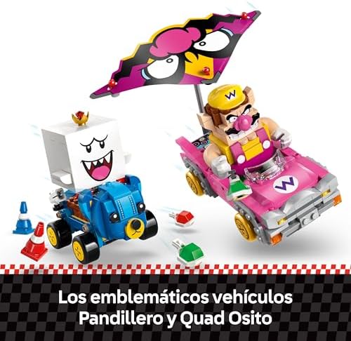Super Mario: Mario Kart – Wario e King Boo - Brinquedo Interativo com 2 Carros e 2 Figuras - Presente com Personagens Nintendo para Rapazes e Raparigas 8+ Anos 72038