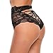 COSYOU Sexy Panties Women High Waist Lace Thongs and G Strings Underwear Ladies Hollow Out Underpants Imitation Lingerie (XL, Black)
