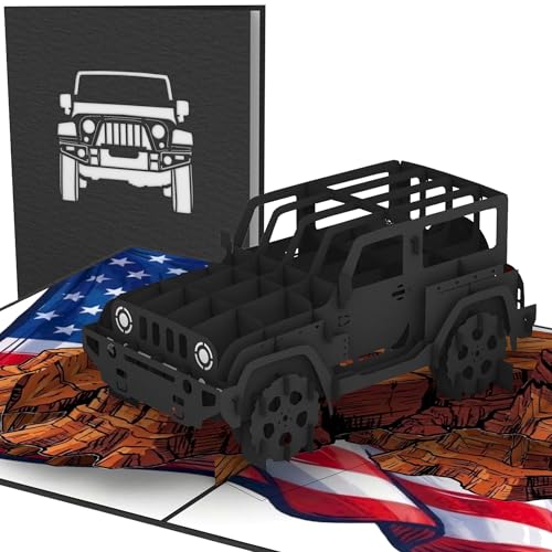 PopLife Jeep Truck 3D Pop Up Card for All Occasions – Birthday, Father’s Day, Anniversary, Graduation, Congratulations, Retirement – SUV Driver, Off-Roading, 4X4 Car - Gift for Husband, Son, Boyfriend — image 1