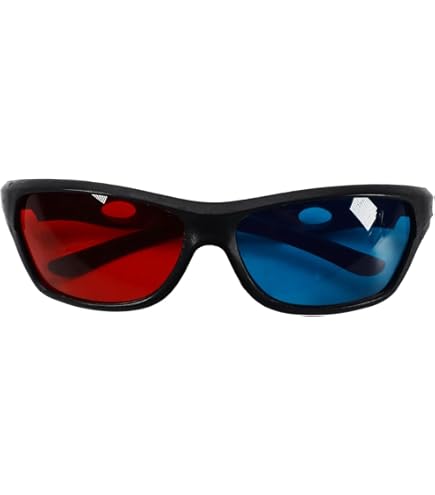 Othmro Red-Blue 3D Glasses Black Plastic Frame Resin Lens Simple Style 3D Movie Game Red-Cyan Anaglyph 3Pcs