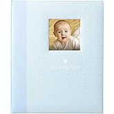 My Baby Keepsake Book Memory Album, Light Blue with White Polka Dot Pattern, Keepsake Journal for New & Expecting Parents, 9 x 10.75 Inches, Prenatal Maternity Family Tree Birth Scrapbook