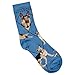 German Shepherd Dog Blue Cotton Ladies Socks, One Size, 9-11