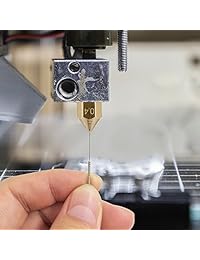 AFUNTA 24 piezas MK8 boquilla extractora de latón con cabezal de impresión y 5 agujas de limpieza para Makerbot Creality CR 10 ANET A8 CR 10 M6 3D impresoras, 7 tamaños diferentes de 0.008 in, 0.012 in, 0.016 in, 0.020 in, 0.024 in, 0.031 in, 0.039 in