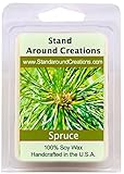 100% All Natural Soy Wax Melt Tart - Spruce: More complex than a typical Frasier or Douglas Fir, it's got a punchy, bright citrus note that is really pleasing. Capture the spirit of the holidays with this strong, true, and enchanting scent. This fragrance is infused with natural cedarwood and pine essential oils. - 3oz - Naturally Strong Scented