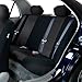 FH-FB060012 Trendy Elegance Rear Set Seat Covers, Split Bench, Black color- Fit Most Car, Truck, Suv, or Van