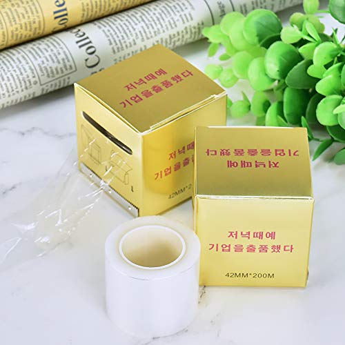 Ownest 4 PCS Disposable Eyebrow Tattoo Plastic Wrap Preservative Film, Professional Eyebrow Lips Permanent Make Up Supplies Wrap Cover Tape Roll