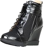 Bella Marie by Anna Shoes Women's Metro-15 Patent Mesh Wedge Fashion Sneaker