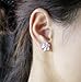 Eove Jewelry Women Sterling Silver Matte Finish Hawaiian Plumeria Flower Cubic Zirconia Stud Earrings