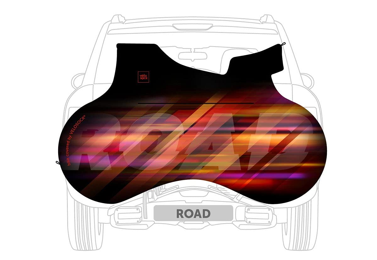 VELOSOCK Full Bike Cover SPEED/ROAD for Indoor Storage and Transportation - Water Repellent Stretchy Zippered Fabric Bicycle Protection Travel Cover for ROAD Bicycle