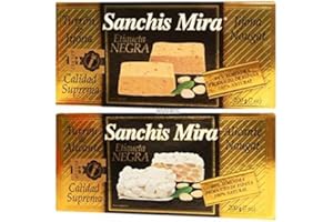 Sanchis Mira Turron Combo Pack 1 Jijona & 1 Alicante. Pack of 2