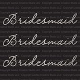 Set of 3 Bridesmaid Iron On Rhinestone Crystal T-shirt Transfer by Jubilee Rhinestones