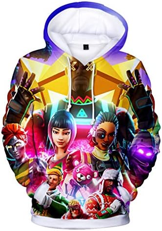 JIEFEIZHL Younth Girl Boy 3D Game Printed Sports Sweatshirt with Pockets