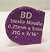 30 BD Mini Pen Needles .25mm x 5mm, 31g x 3/16