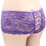 MidLove Women's Plus Size Sexy Lace Crotch-less Panties M-5XL Panty