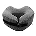 Familamb Travel Pillow Memory Foam U-Shaped Neck Pillow Ergonomic Design Ultra Soft Full Neck Chin Support Adjustable Travel Accessory for Flight Train Car Office Napping Grey