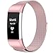 GEAK Fitbit Charge 2 Bands Metal,Milanese Loop Stainless Steel Replacement Accessories Magnetic Metal Small Bands for Fitbit Charge2 Rosepink
