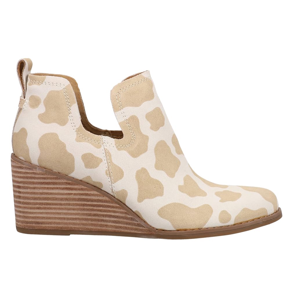 TOMS Women’s Kallie Pull-up Ankle Boots Doe Cow Print Suede 7