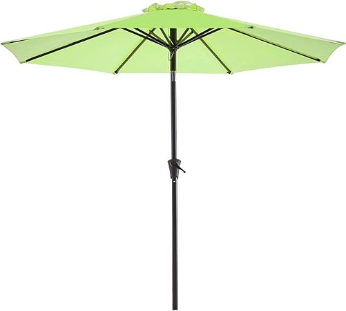 Amazon Com Bluu Patio Umbrella 9 Ft Outdoor Table Market Umbrellas With Push Button Tilt And Crank 8 Ribs Pear Green Garden Outdoor