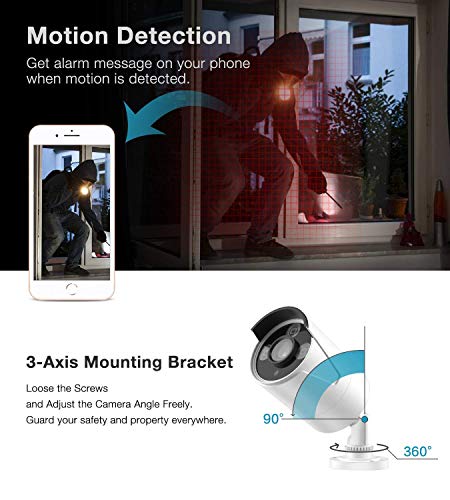 Home Security Camera System, Wandwoo 8CH 5MP DVR Surveillance Camera System(1TB Hard Drive), 6PCS Full HD Indoor&Outdoor Home Security Cameras, Free APP for Smartphone Remote