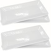 KX-WARE 17-Inch Melamine Serving Tray/Platters Set of 4, White & Rectangular | 100% Melamine,Dishwasher Safe,BPA Free