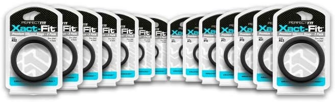PerfectFitBrand - #17 Xact-Fit-(43mm Diameter) Silicone Cockring Double Set - Black - Image 5