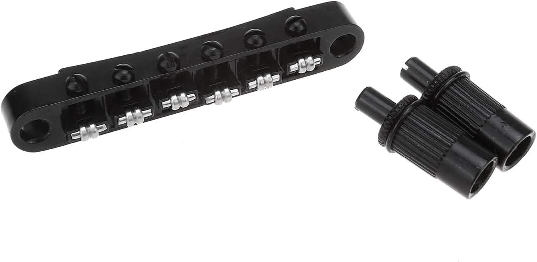 Musiclily Pro Tune-O-Matic Guitar Bridge Roller Saddles Set for Les Paul LP SG Electric Guitar Black