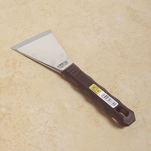 Nisaku NJP330 Paint and Putty Scraper Knife, Authentic Tomita (Est. 1960) Japanese Stainless Steel, 2" Angled Blade, Black