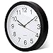 HeQiao 10 Inch Round Quartz Silent Non-Ticking Battery Operated Easy-Read Analog Clock for Home Office School