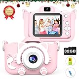 MITMOR Kids Digital Cameras for Girls Boys with 32G SD Card and Dual Lens 2.0 Inch IPS Color Screen,20.0MP HD Children Digital Video Toy Cameras Mini Camcorder for 2-14 Years Kids Birthday Gifts