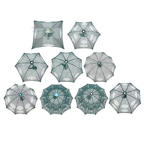 Yzdnf 6 Trous En Nylon Portable Pêche Durable Net Crevettes Cage Crabe Nasse épervier Mesh Piège à Pêche (color : White…