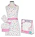 Handstand Kitchen Child's 100% Cotton Bright Pastel Print Apron, Mitt and Chef's Hat Set - Sprinkles