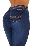 Style K117– Colombian Design, Butt Lift, Levanta Cola, Skinny Jeans in Dark Blue Size 11