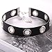 BEINY 3 PCS Black Gothic Punk PU Leather Choker Necklace Collar Hoop Chain Set Classic with Charms for Women Girls (3 PCS A SET)