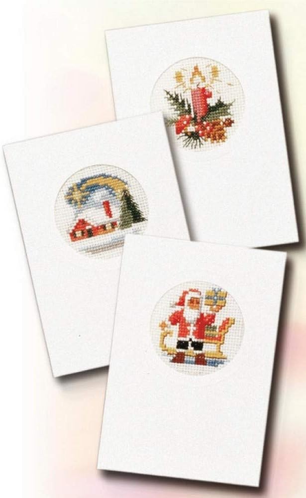PakoChristmas Greeting Cards E, Set of Three Cross Stitch Kit