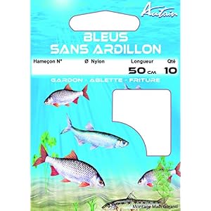 Autain 10 Hameçons Montés Bleus Sans Ardillon