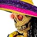 Halloween Haunters Life-Size Animated Spanish Moving Dancing Lady Day of The Dead DOD Skeleton Girl Prop Decoration - Rubber Latex Face, Light Up Eyes - Animatronic Motion - Haunted House Graveyard