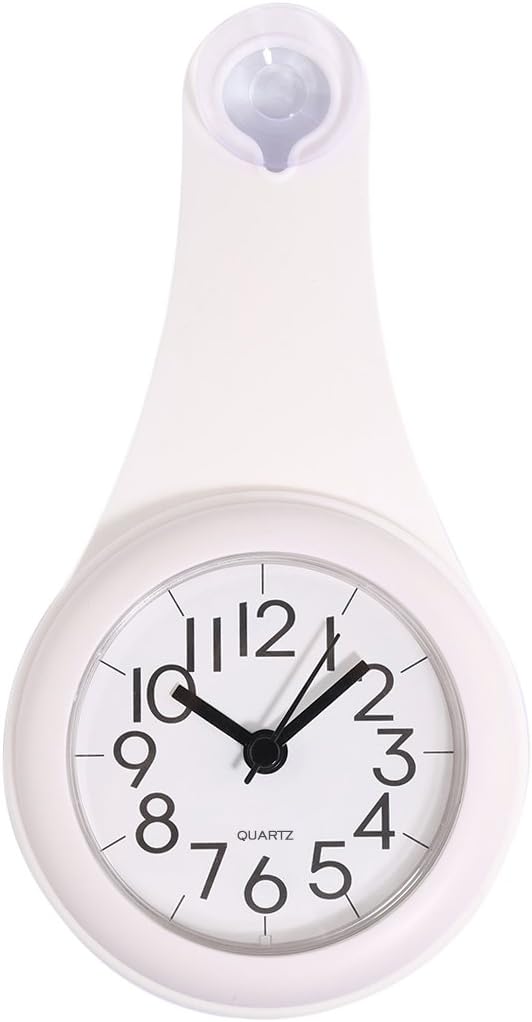 ANNA SHOP LIMITED Waterproof Modern Wall Clock Decor Clock for Bathroom and Kitchen Hanging Clock with Suction and Suspension Functions