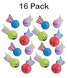 Mini Foam Character Missiles - Pack Of 16 - 4 Inches Assorted Colors - Silly Face Foam Ball Launcher Missile Toys - For Kids Great Party Favors, Bag Stuffers, Fun, Gift, - By Kidsco