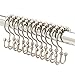 2lbDepot Double Sided Shower Curtain Hooks, Decorative Brushed Nickel Shower Curtain Hooks Rust Proof, Premium Stainless Steel Metal Hooks, Easy Glide Rollers, Set of 12 Curtain Rod Rings