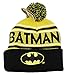 Batman Text Yellow Pom Pom Beanie