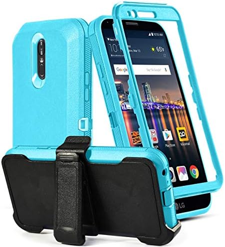 LG Stylo 3 Case/LG Stylo 3 Plus Phone Case Built-in[Full Coverage Screen Protector] with Belt Clip[Kickstand] Full Body Heavy Duty Sturdy Swivel Belt Clip Holster Protective Case (Green1)